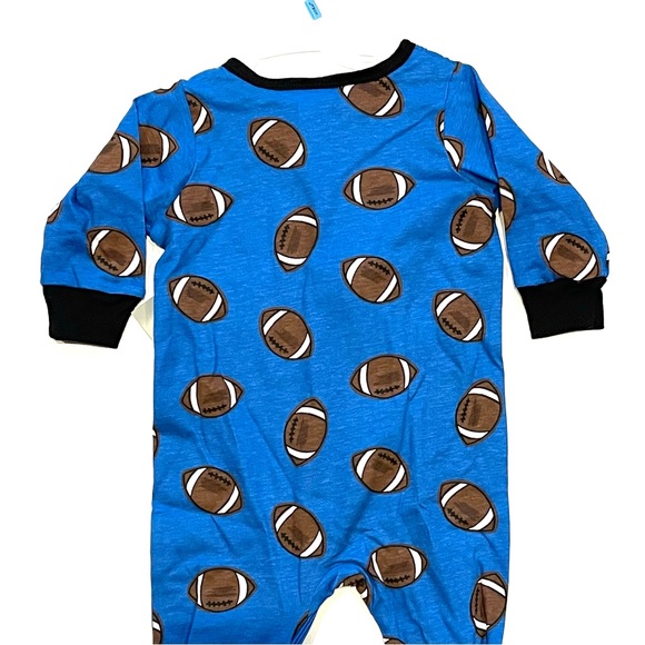 GERBER Onesie Baby Bodysuit Footballs SIZE NEWBORN 3-6M Blue Sleep & Play NWT - Picture 10 of 10
